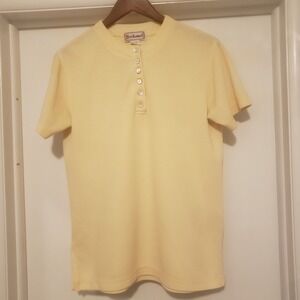 Bechamel Yellow Pullover Top  Shirt Ladies Ribbed‎ Sz S